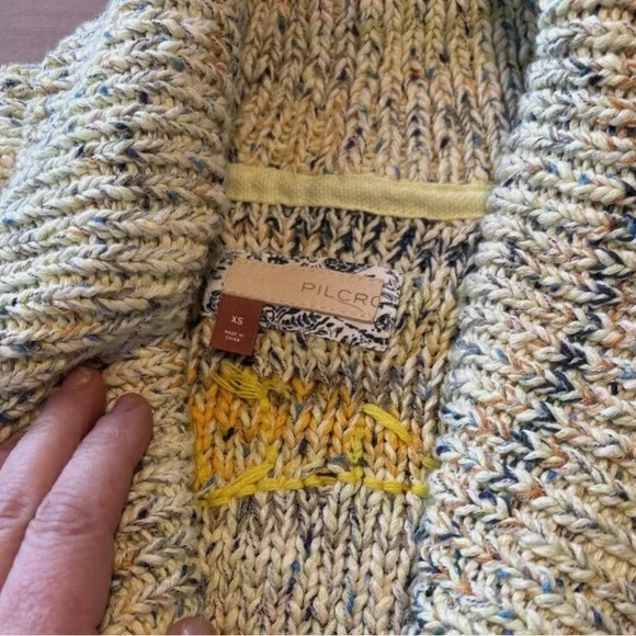 Anthropologie Pilcro Embroidered Multicolor Sunburst Cardigan -XS Like New euc - Picture 5 of 5